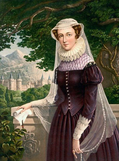 Maria Stuarda, da una stampa del XIX secolo da English School